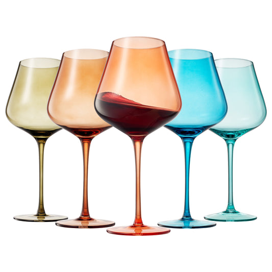 Dining & Tableware: Stagioni Stemmed Wine Glassware, French Riviera, Set of 5 by Khen Site