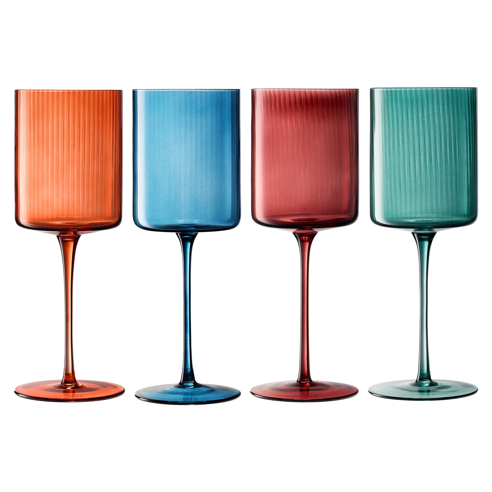 Dining & Tableware: Tonal Ribbed Stemmed Wine Glassware, Set of 4 by Khen Site