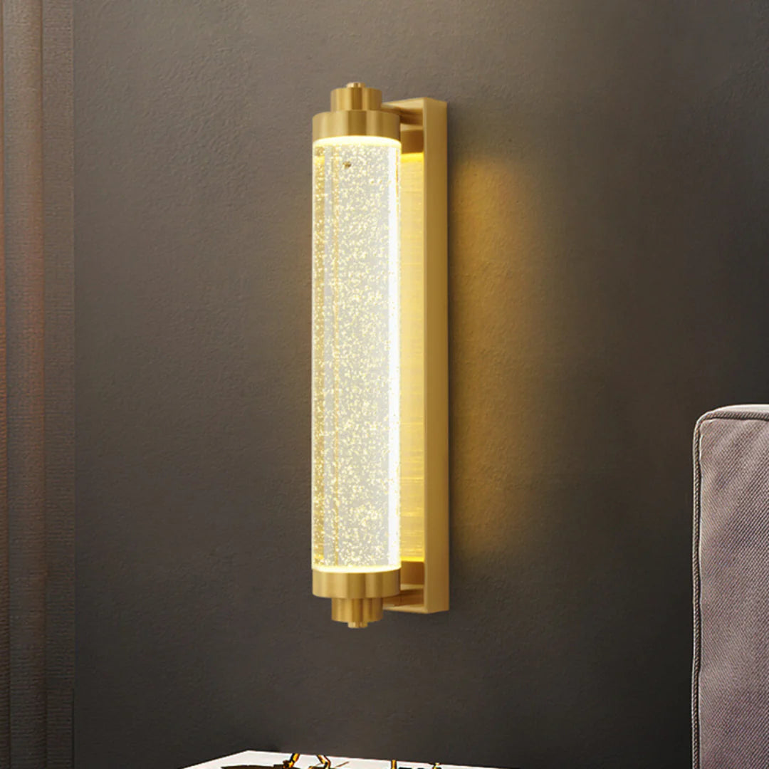 Long Tube Bubble Crystal Wall Lamp
