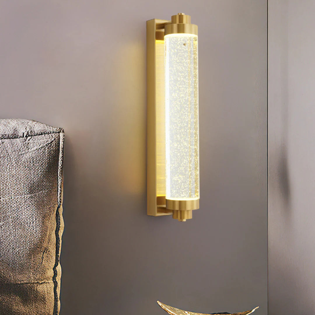 Long Tube Bubble Crystal Wall Lamp