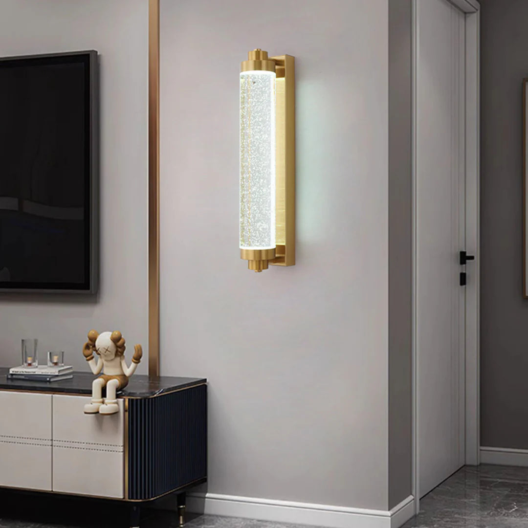 Long Tube Bubble Crystal Wall Lamp