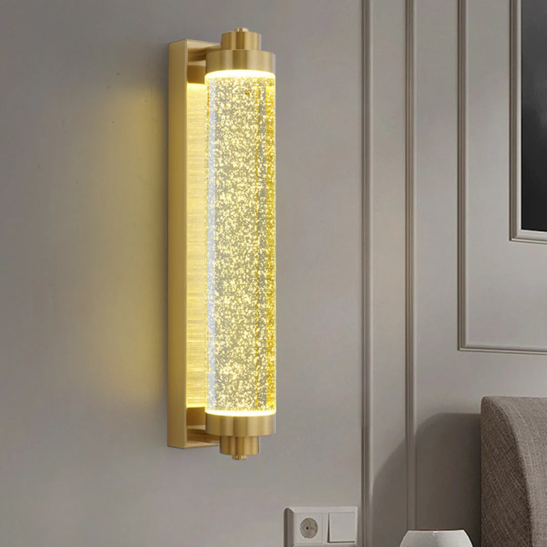 Long Tube Bubble Crystal Wall Lamp