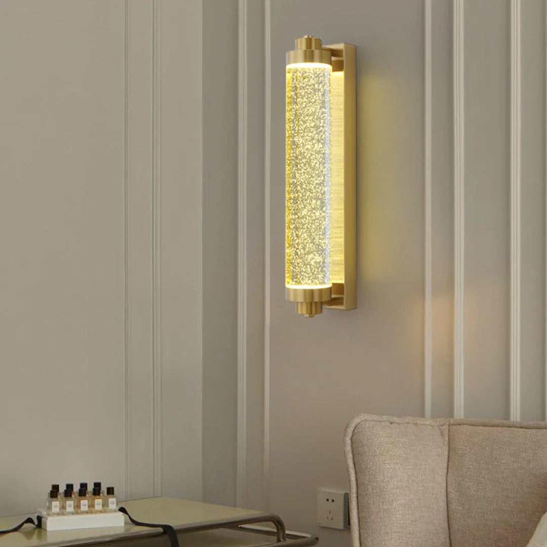 Long Tube Bubble Crystal Wall Lamp