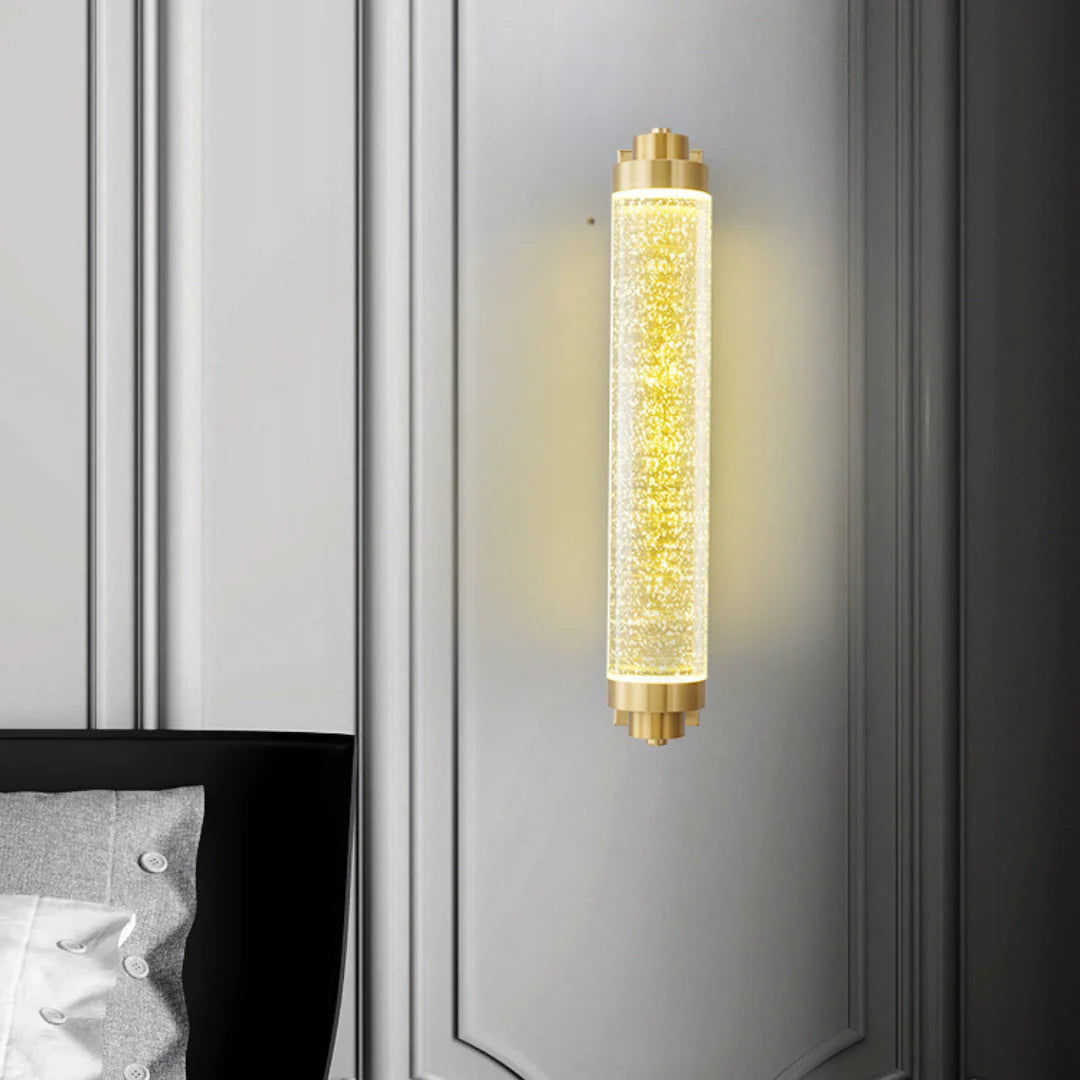 Long Tube Bubble Crystal Wall Lamp