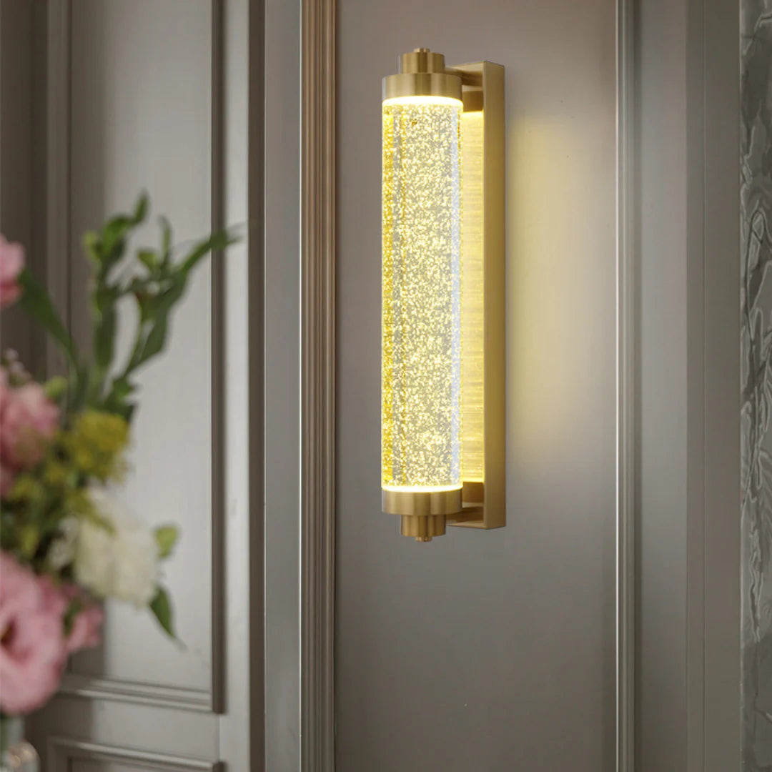 Long Tube Bubble Crystal Wall Lamp