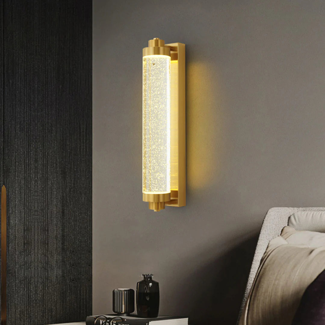 Long Tube Bubble Crystal Wall Lamp