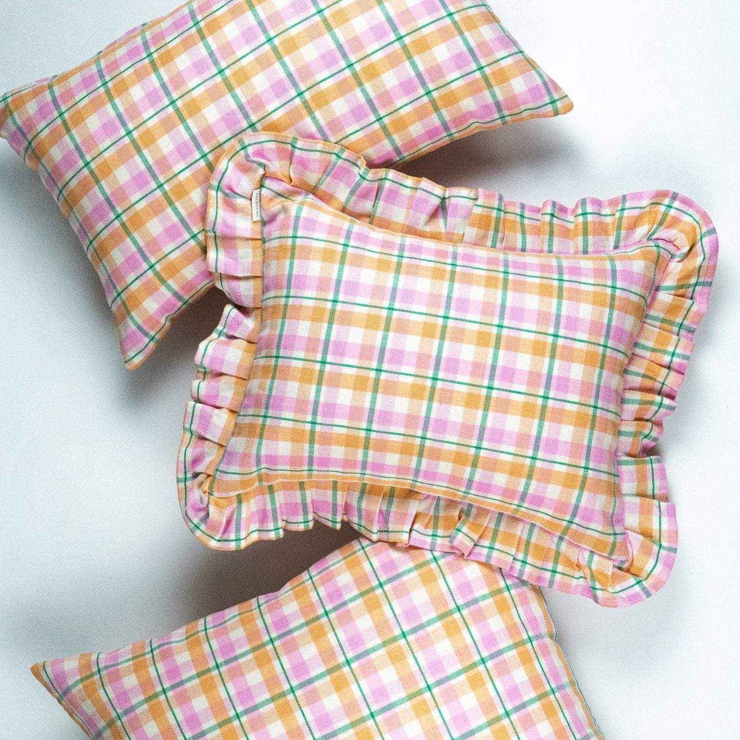Marguerite Ruffle Plaid Pillow