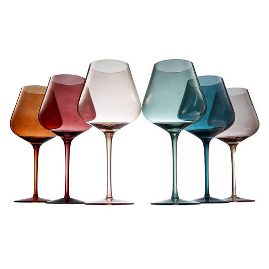 Dining & Tableware: Tonal Stemmed Wine Glassware, Set of 6 by Khen Site