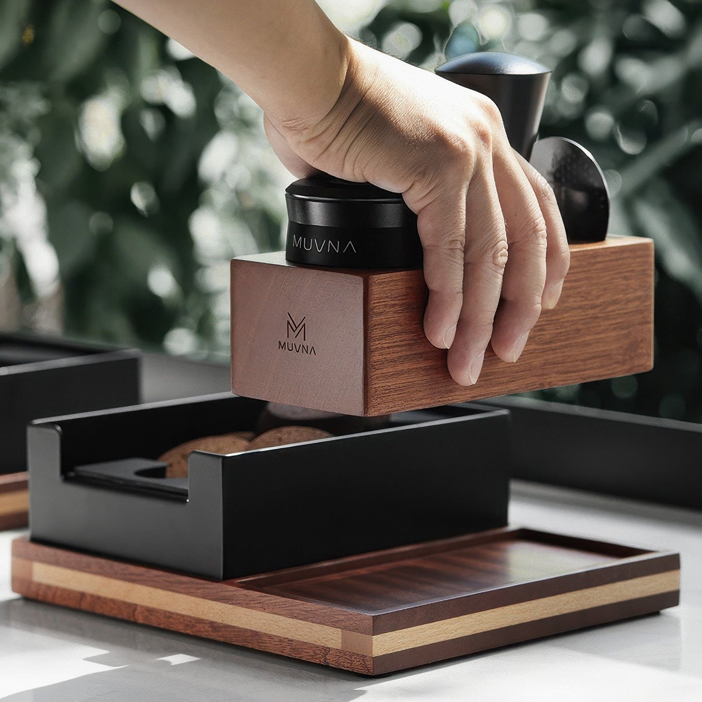 Premium Wooden Tamping Station Organizer