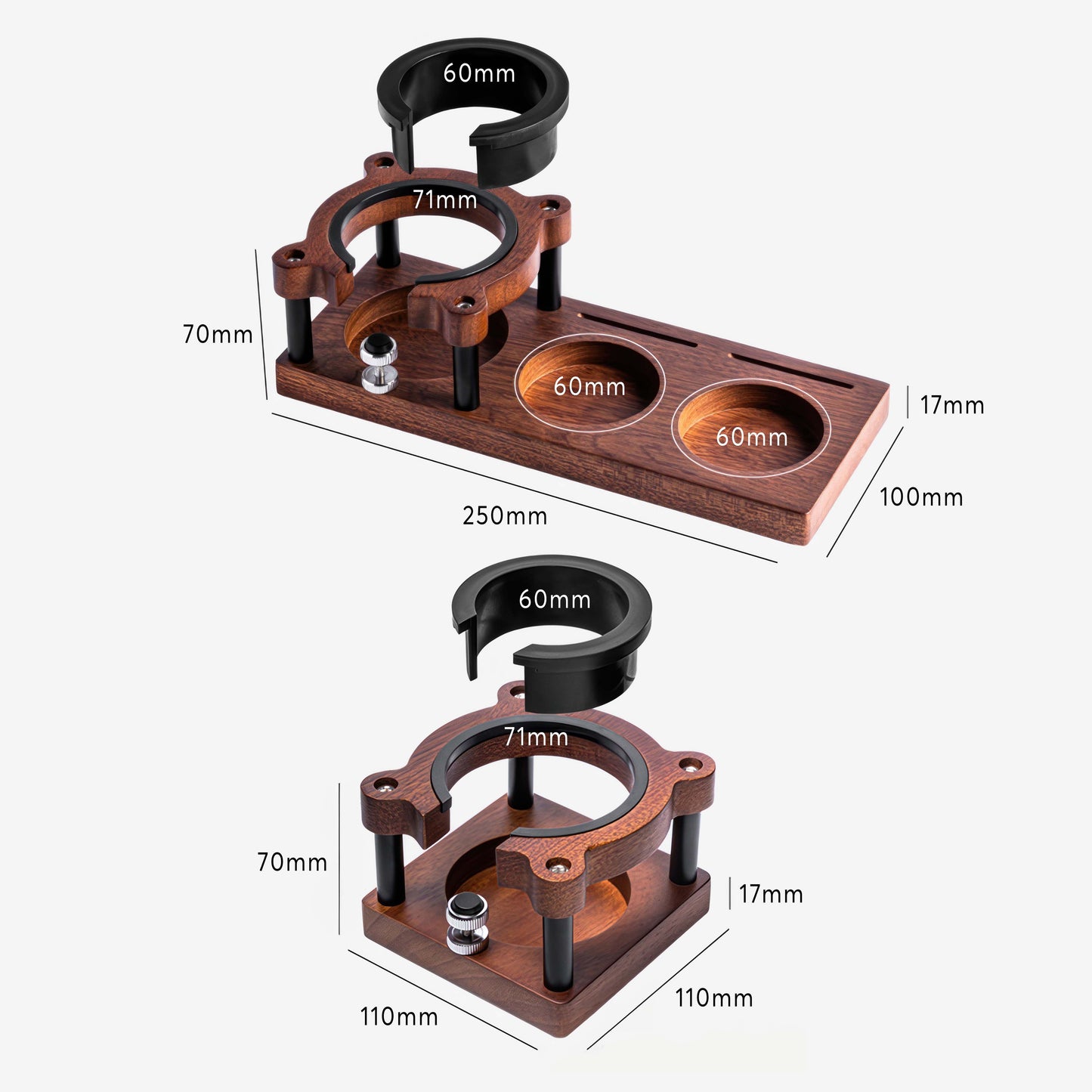 Sapele Wood Espresso Tamper Holder