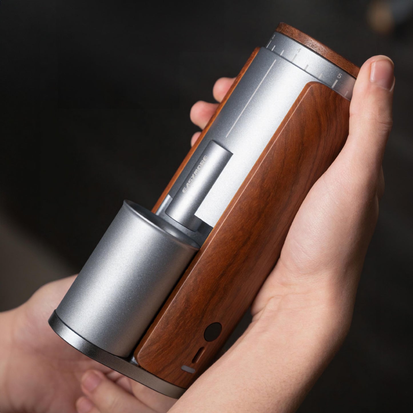 Rechargeable Coffee Grinder with Elegant Wood Cover