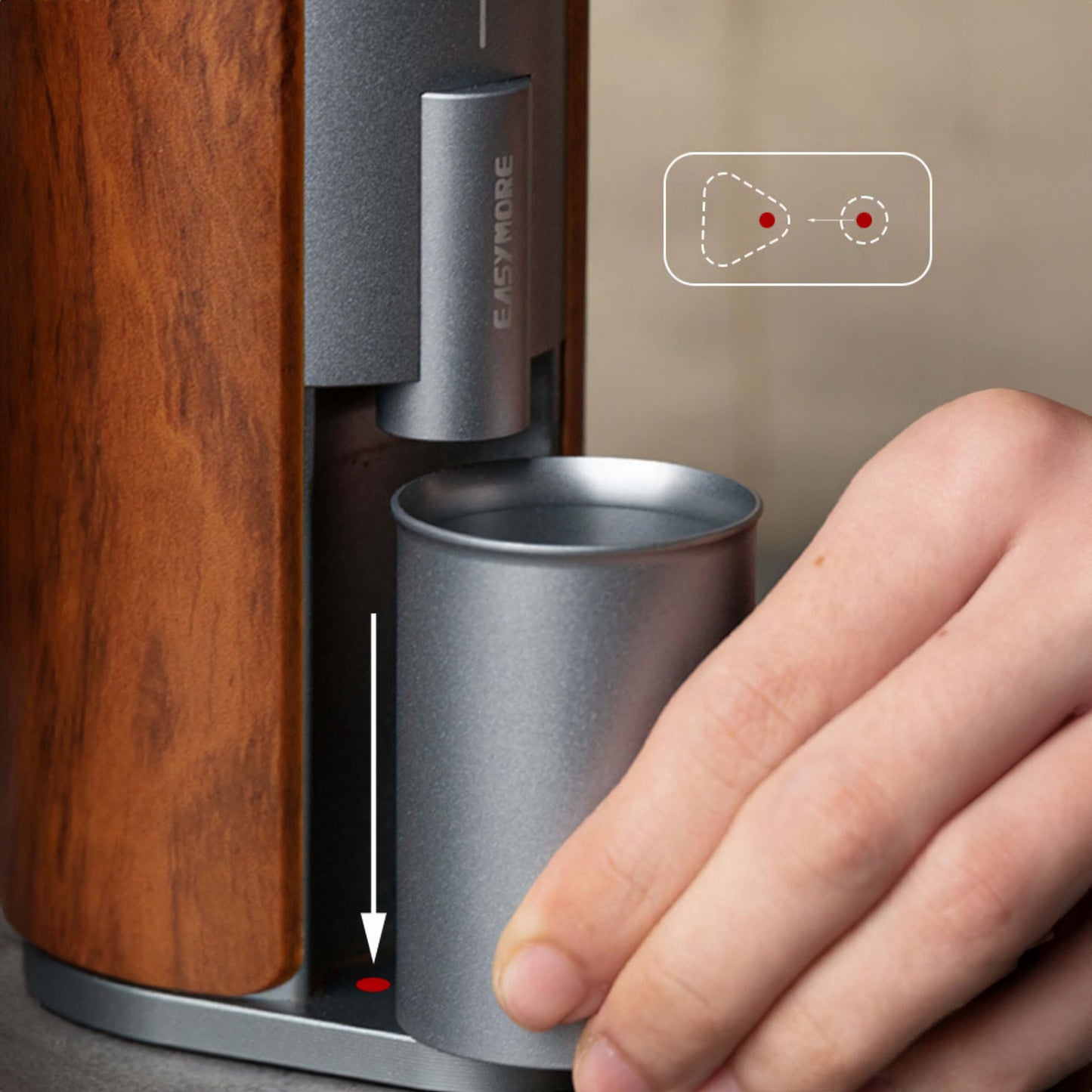 Rechargeable Coffee Grinder with Elegant Wood Cover