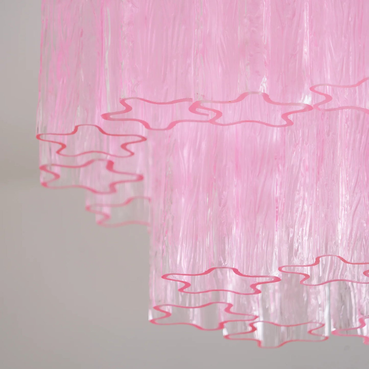 Pink Glass Tubes Murano Ceiling Lamp