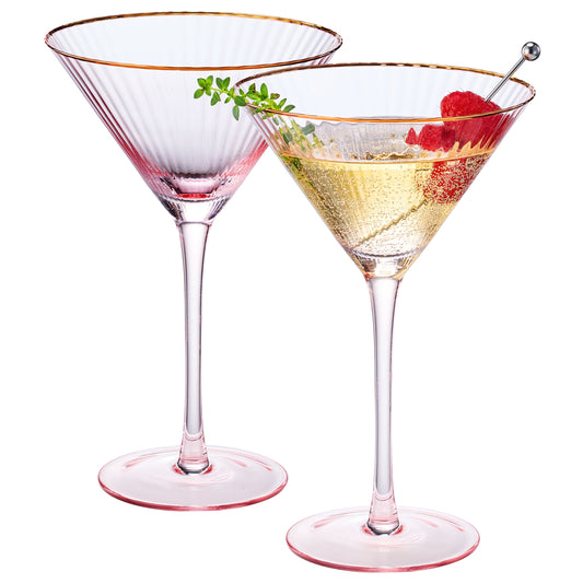 Dining & Tableware: Aurelia Ribbed Martini Glassware, Set of 2 by Khen Site