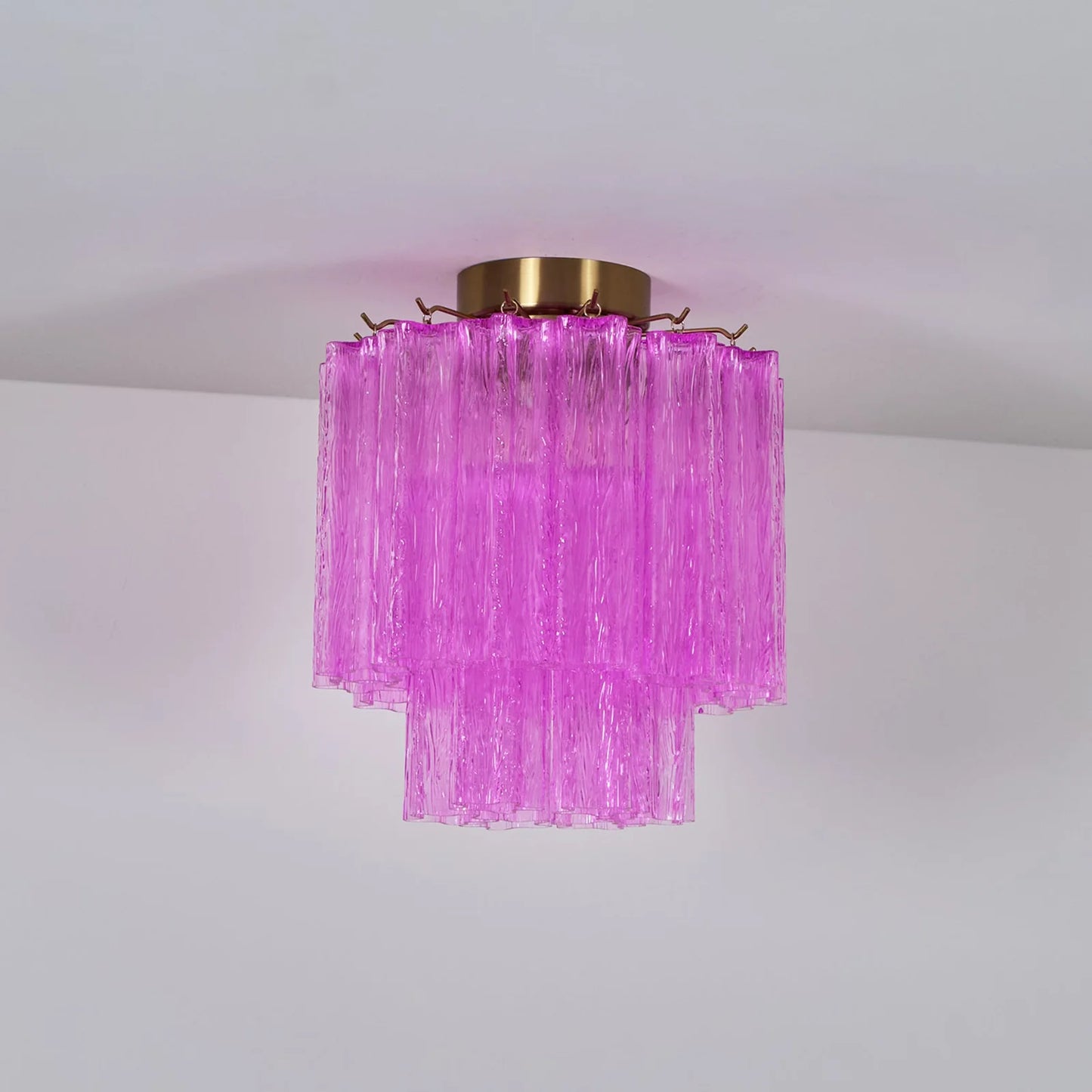 Purple Glass Tubes Murano Ceiling Lamp