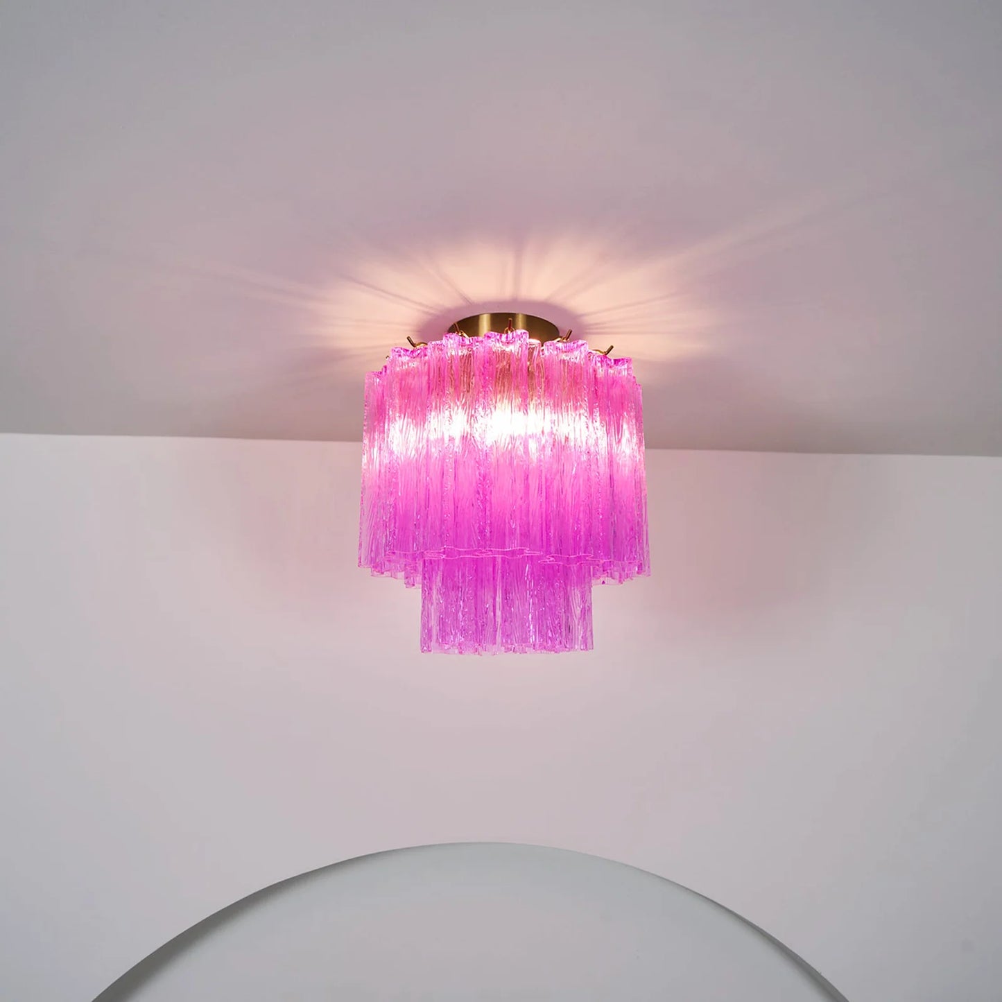 Purple Glass Tubes Murano Ceiling Lamp