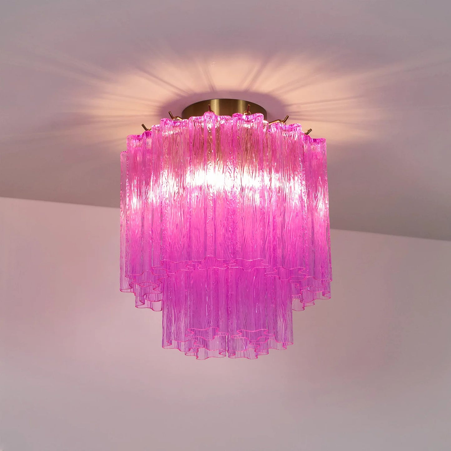 Purple Glass Tubes Murano Ceiling Lamp