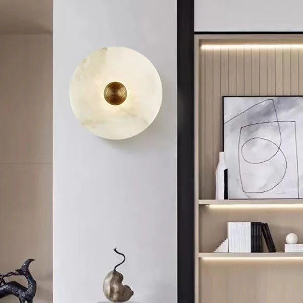 Round Alabaster Wall Lamp