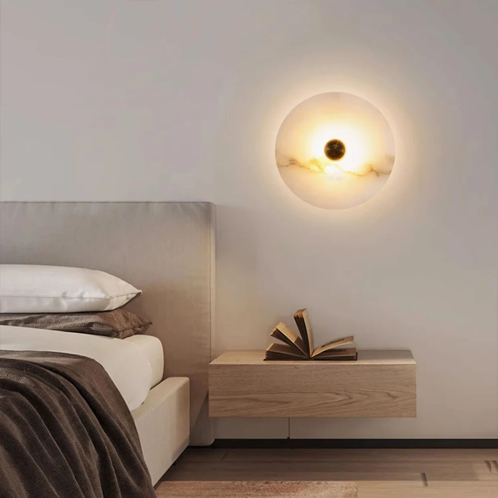 Round Alabaster Wall Lamp