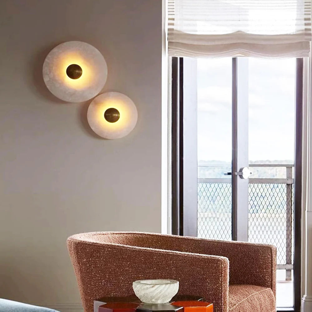 Round Alabaster Wall Lamp