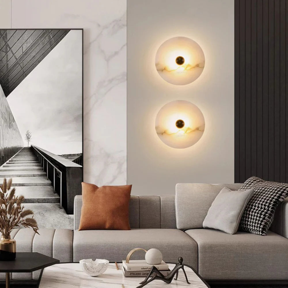 Round Alabaster Wall Lamp