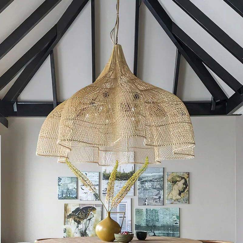 Modern Creative Art Rattan Pendant Lights - Handmade Elegance for Living Rooms, Restaurants, and Kitchen Decor