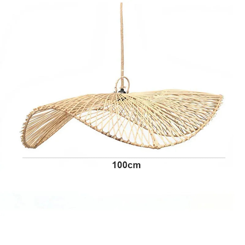 Handmade Art Rattan Pendant Lamp - Oriental Water Pattern Luminaire for Elegant Living Room and Bedroom Decor