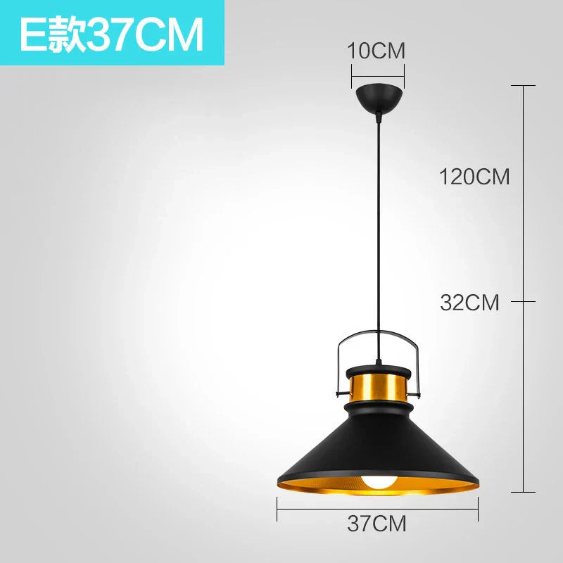 Nordic Retro Industrial Black Ceiling Pendant Lamp - Perfect for Restaurant, Dining Table, and Bar Decor