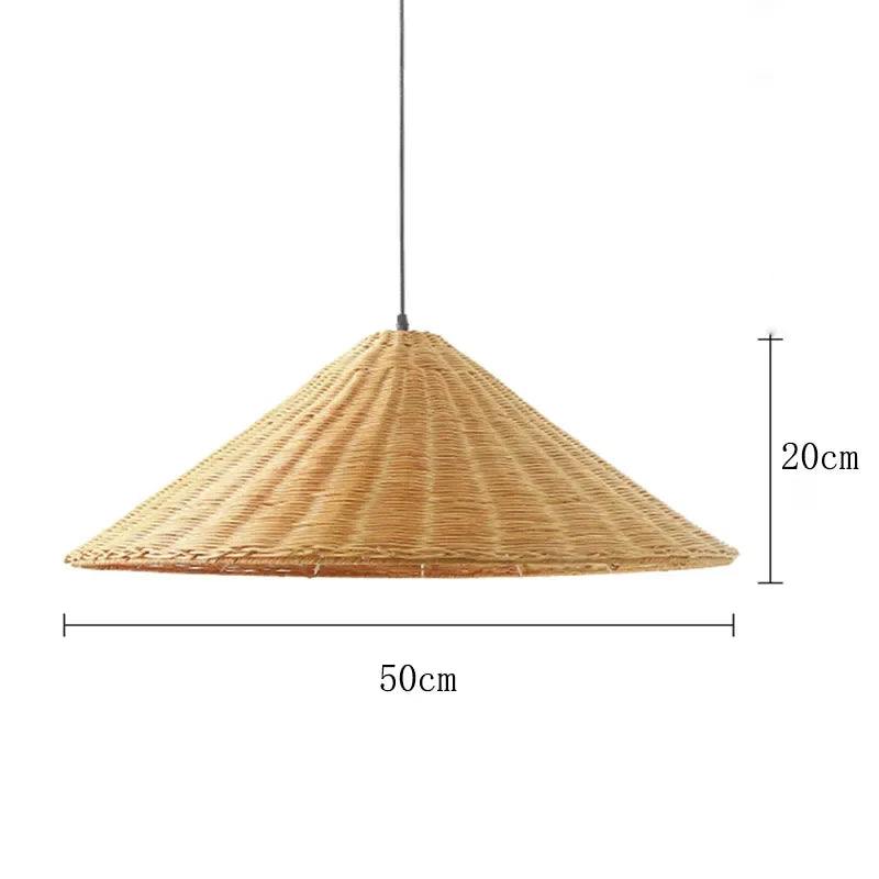 Minimalist Rattan Dou Pendant Light - Hand-Knitted Elegance for Dining, Living, and Kitchen Spaces