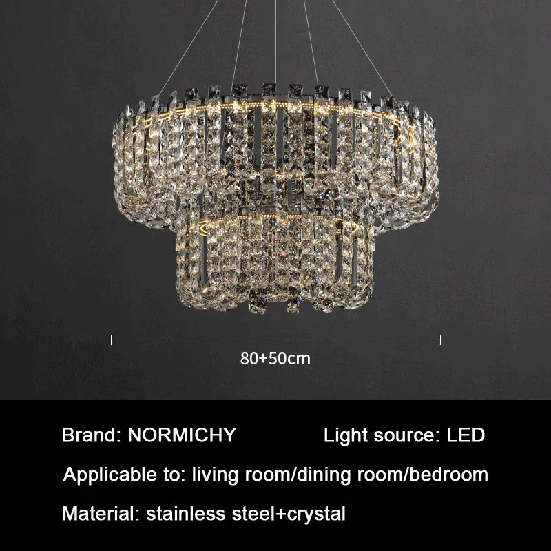 Modern Luxury Crystal LED Chandeliers - Illuminating Elegance for Living and Dining Rooms