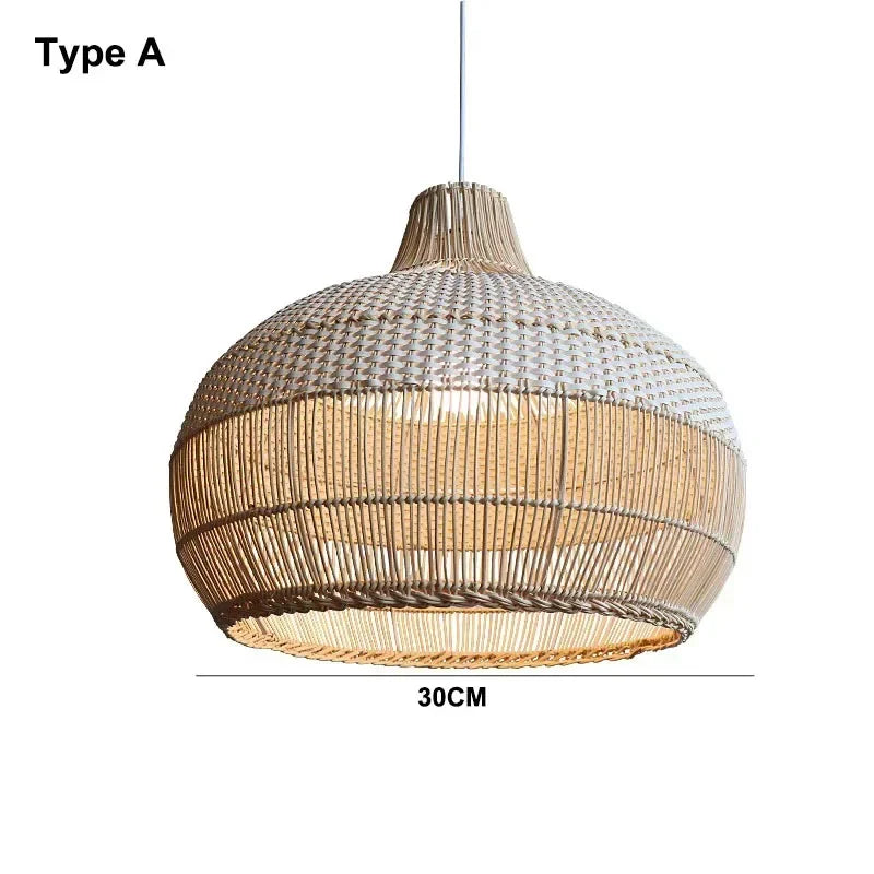 Nordic Gyro Rattan Pendant Lights - Handmade Artistic Illumination for Kitchen and Dining Decor