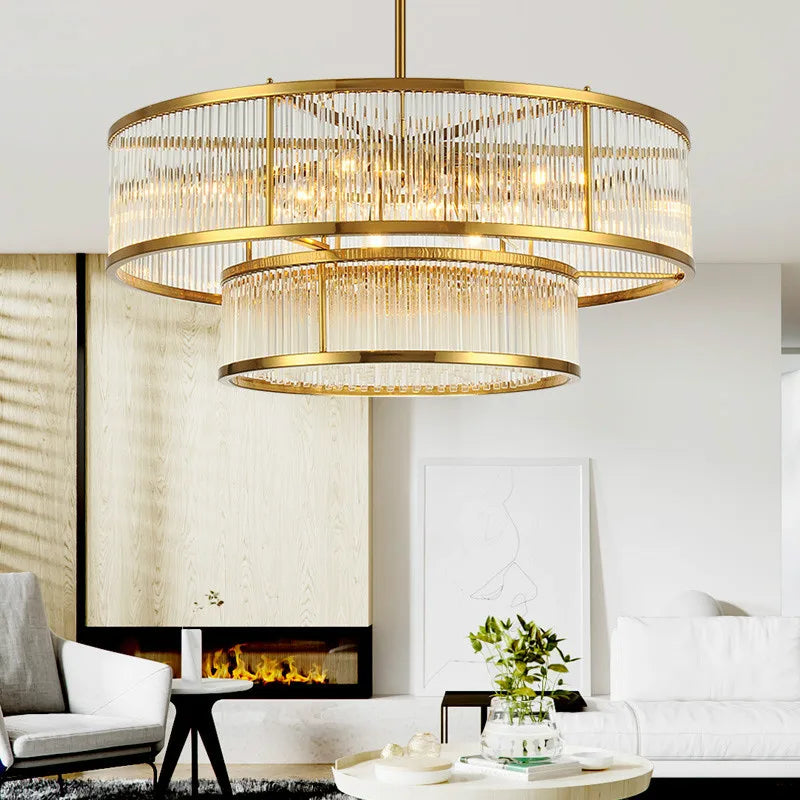 Luxurious Plate Gold LED E14 Chandelier - Elevate Your Living Room with LED Pendant Chandelier Lighting
