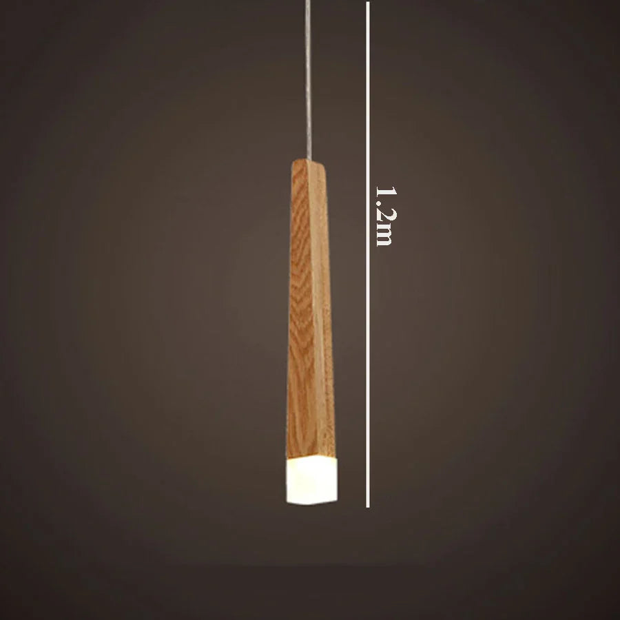 Modern Wooden Stick Pendant Light - Nordic Elegance for Kitchen and Living Room Decor