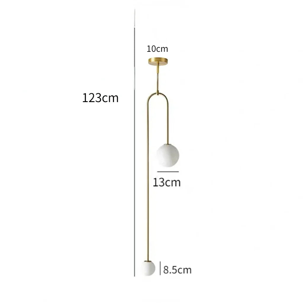 Modern Glass Ball Pendant Light - LED Bedside Hanging Lighting for Nordic Golden Luxury Decor in Hallways, Living Rooms, and Bedrooms