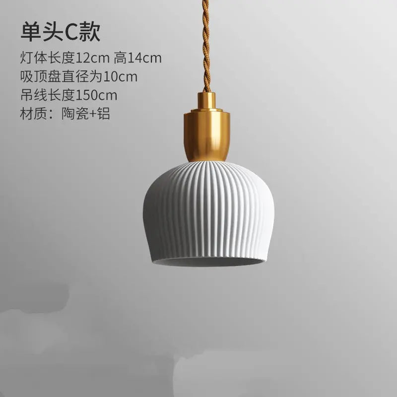 Nordic Ceramic LED Pendant Lamp - Modern Lighting Fixture for Living Rooms, Dining Rooms, Bedrooms, and Home Decor