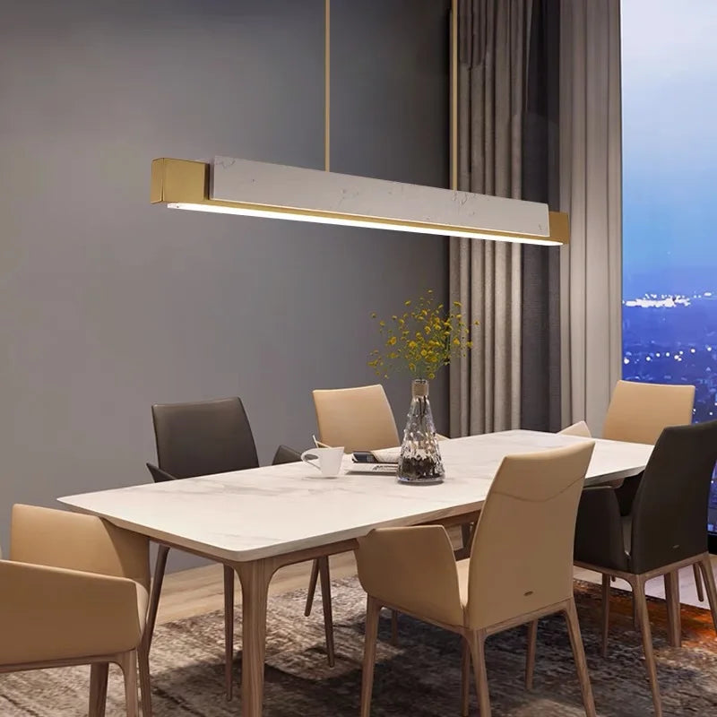 Luxury Marble Chandelier - Modern LED Pendant Lamp for Indoor Lighting and Minimalist Elegance