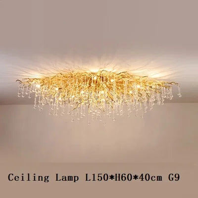 Maison - Modern Luxury Crystal  Water Drop Pendant Light, Perfect for Living Rooms, Bedrooms, Hotels, Villas, and Indoor Decor