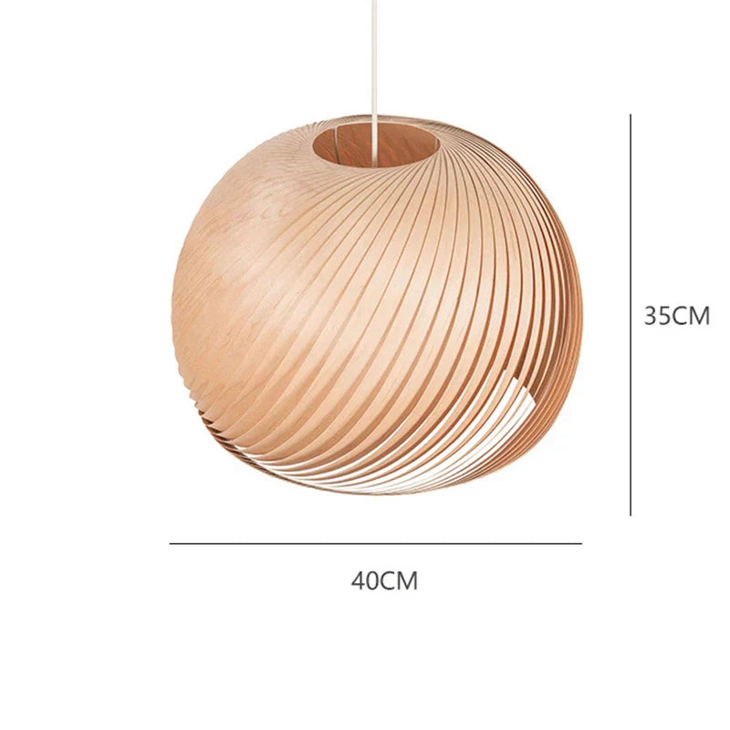 Nordic Round Ball Wooden Pendant Light - Simple and Creative Lighting for Living Room, Bedroom, Dining Room, and Bar Decor