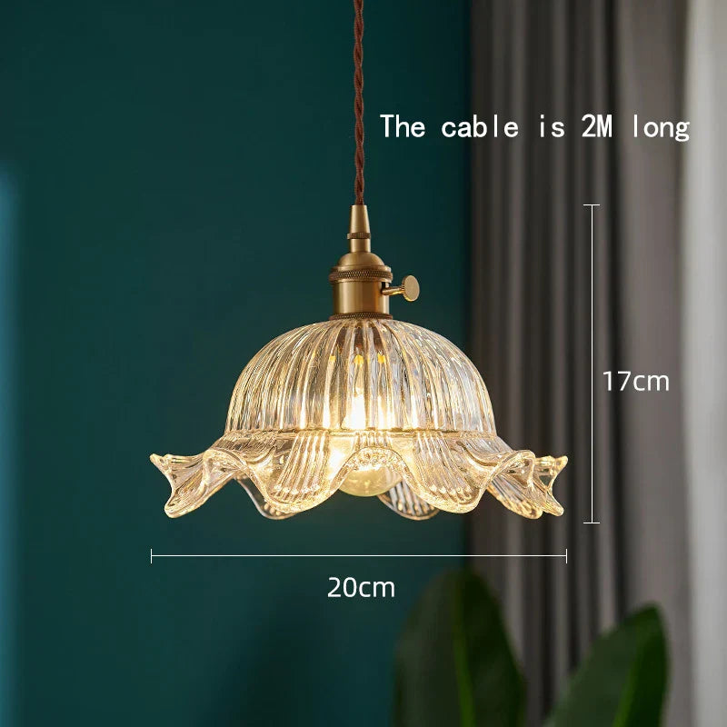 Japanese Glass Pendant Light - Vintage Brass Restaurant and Bar Lighting