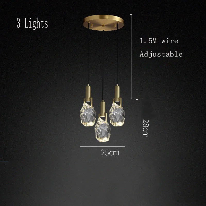 Nordic pendant light gold luxury italian light design crystal light Dining Room Kitchen suspension light indoor bedside light