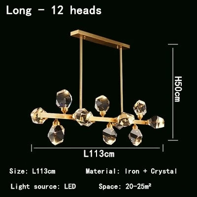 Nordic LED Crystal Pendant Lights - Elegant Chandelier for Living Rooms, Bedrooms, Kitchens, and Home Decoration