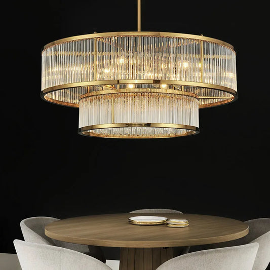 Luxurious Plate Gold LED E14 Chandelier - Elevate Your Living Room with LED Pendant Chandelier Lighting