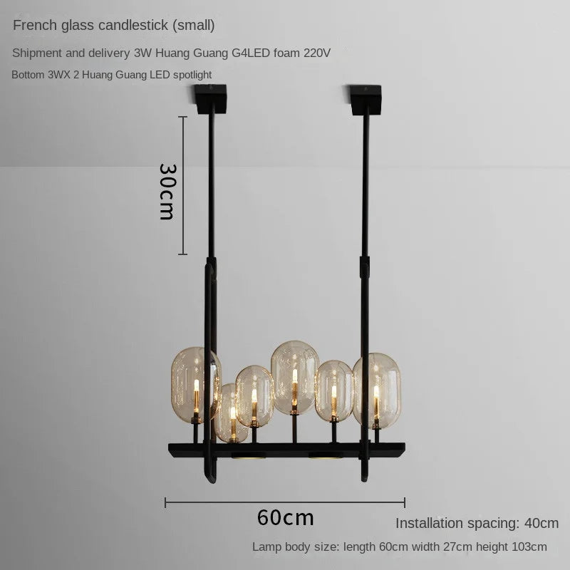 Industrial Glass Pendant Light for Kitchen and Restaurant - Retro Candle Design Luminaire