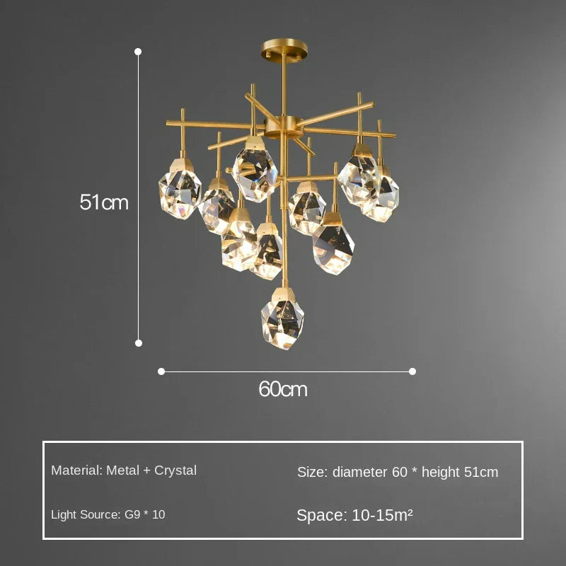 Luxury Crystal Living Room Chandelier - Modern Decor Pendant Light Fixture for Bedrooms, Dining Areas, Kitchens, and Home Decoration