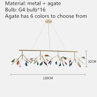 Nordic Colorful Agate LED Ceiling Chandeliers - Illuminate Your Living, Dining, and Bedroom with Artistic Elegance