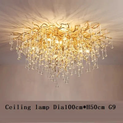 Maison - Modern Luxury Crystal  Water Drop Pendant Light, Perfect for Living Rooms, Bedrooms, Hotels, Villas, and Indoor Decor