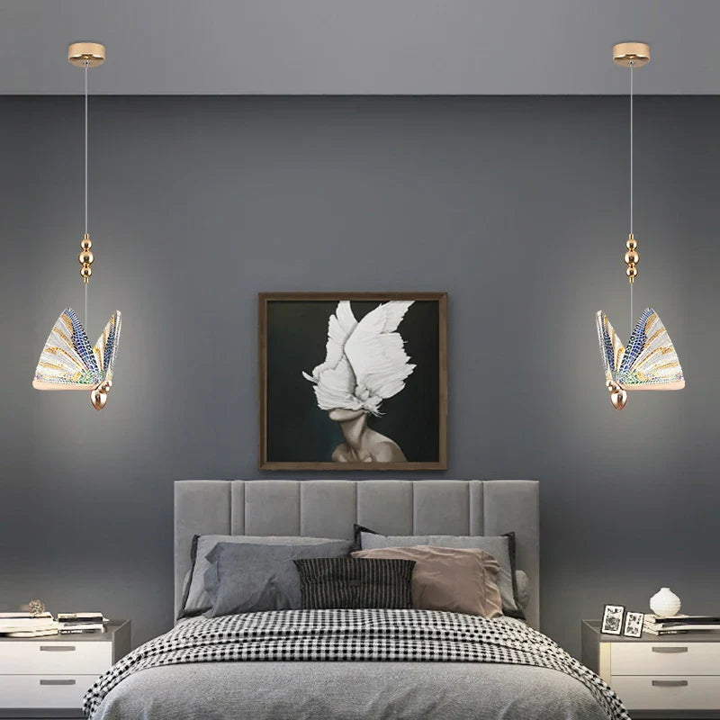 Nordic LED Butterfly Pendant Lamps - Elegance for Your Bedroom and Living Space