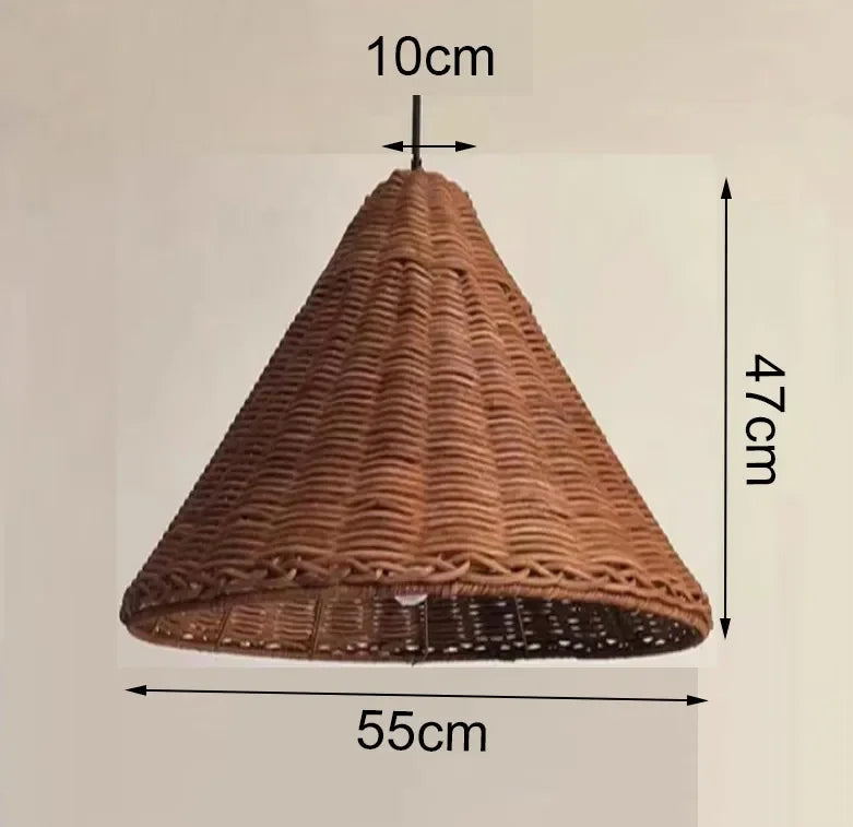 Minimalist Rattan Dou Pendant Light - Hand-Knitted Elegance for Dining, Living, and Kitchen Spaces