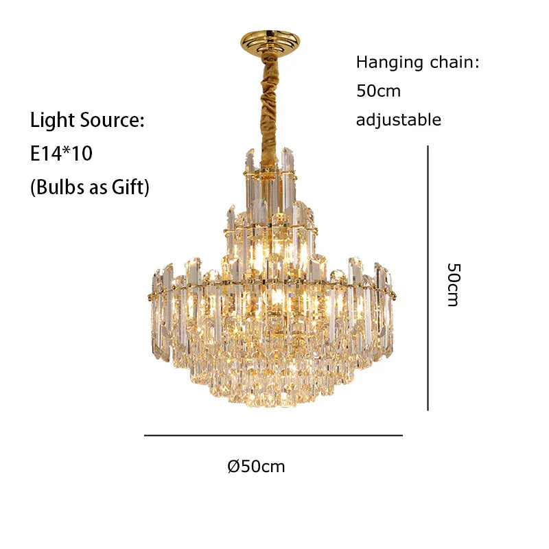 Luxury Gold LED Crystal Pendant Lights - Artistic Ceiling Decor for Maison-Inspired Living Spaces