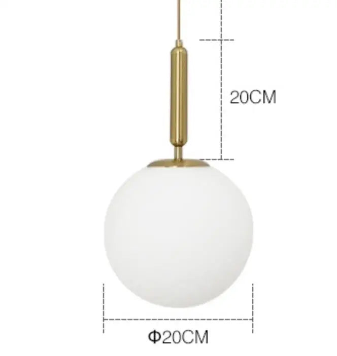 Modern Glass Ball Pendant Light Fixture - Elegant Luminaire Hanging Lamp with Gold Ring for Bedrooms, Living Rooms, Shops, and Restaurants